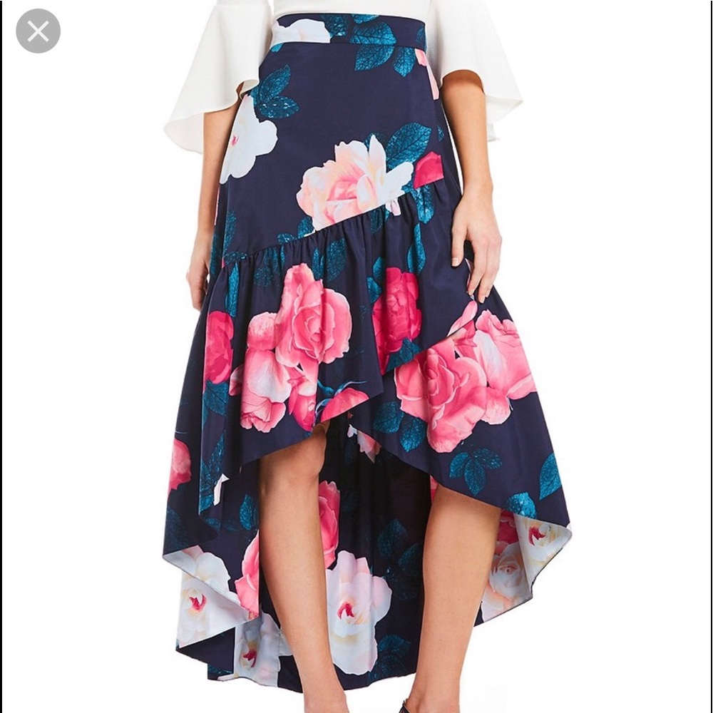 Gorgeous Eliza B Floral Hi Lo Skirt